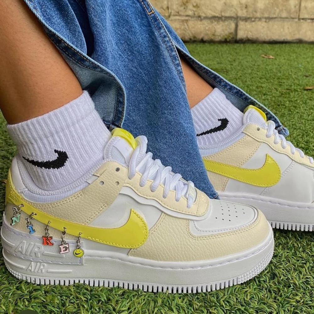 Limited edition Nike Yellow and White charm Sneakers Air Force 1
